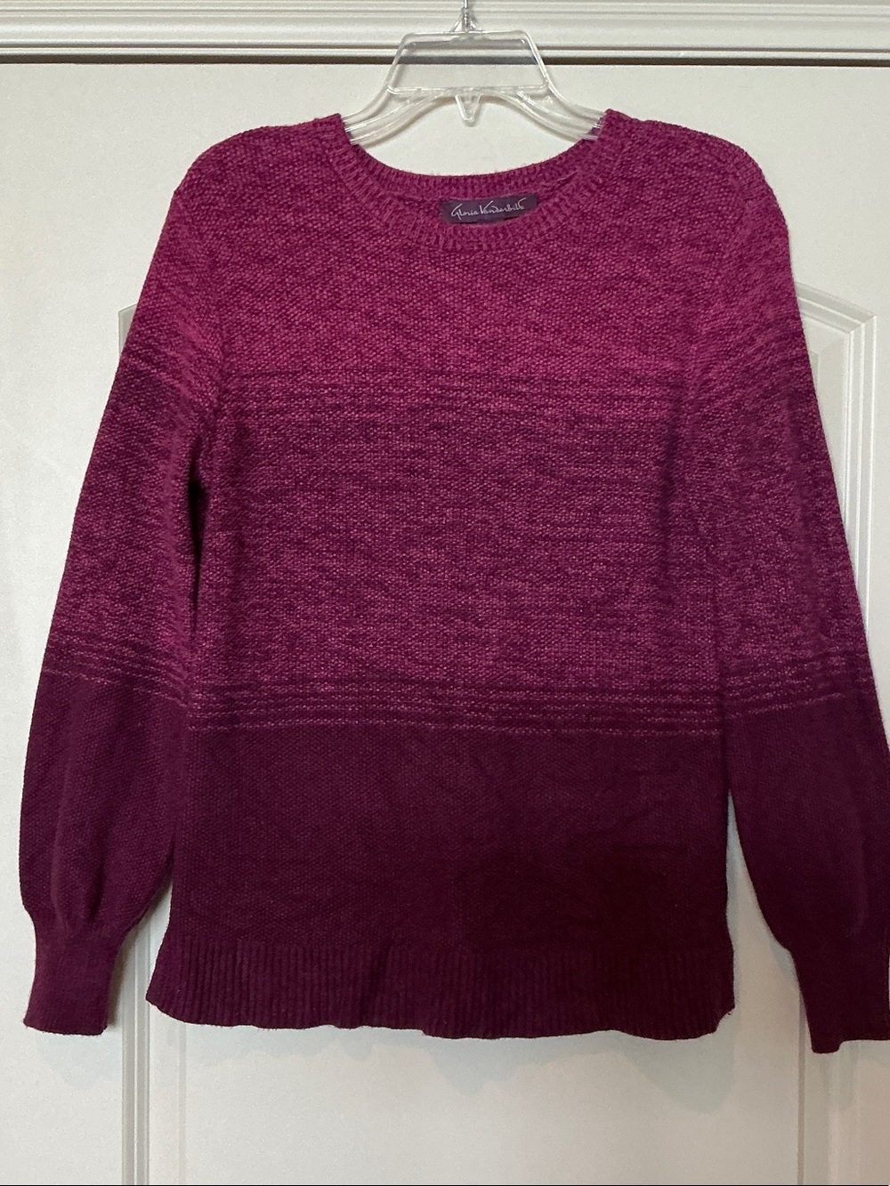Gloria Vanderbilt Berry Ombre Crewneck Sweater